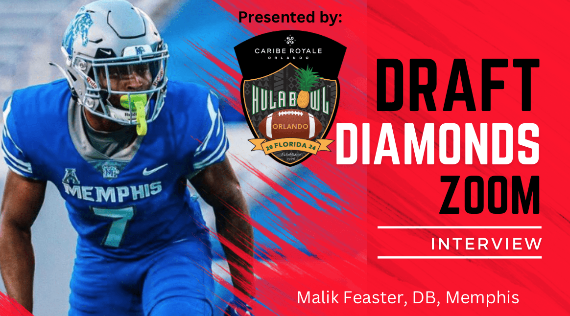 Memphis defensive back Malik Feaster recently sat down with NFL Draft Diamonds scout Jimmy Williams for this exclusive Zoom Interview