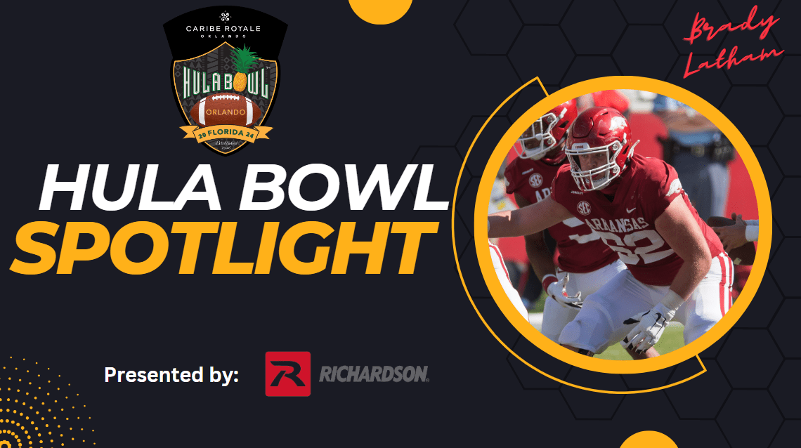 Brady Latham the tenacious offensive lineman sat down with NFL Draft Diamonds owner Damond Talbot for this exclusive Hula Bowl Spotlight Interview presented by Richardson Sports the Official Hat Sponsor of the Hula Bowl.