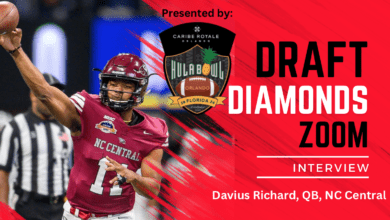 NCCU Quarterback Davius Richard is a superstar in the making. The athletic HBCU gunslinger sat down with NFL Draft Diamonds lead scout Jimmy Williams for this exclusive Zoom Interview. Check out this interview and make sure you hit the like and subscribe buttons below.