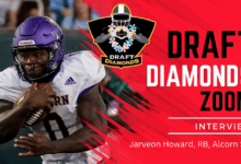 Alcorn State power back Jarveon Howard is one of the most underrated draft prospects in the 2024 NFL Draft. The big back runs with authority and is very hard to bring down. Check out this exclusive Zoom Interview with NFL Draft Diamonds scout Jimmy Williams and make sure you hit the like and subscribe buttons below.