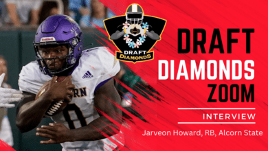 Alcorn State power back Jarveon Howard is one of the most underrated draft prospects in the 2024 NFL Draft. The big back runs with authority and is very hard to bring down. Check out this exclusive Zoom Interview with NFL Draft Diamonds scout Jimmy Williams and make sure you hit the like and subscribe buttons below.