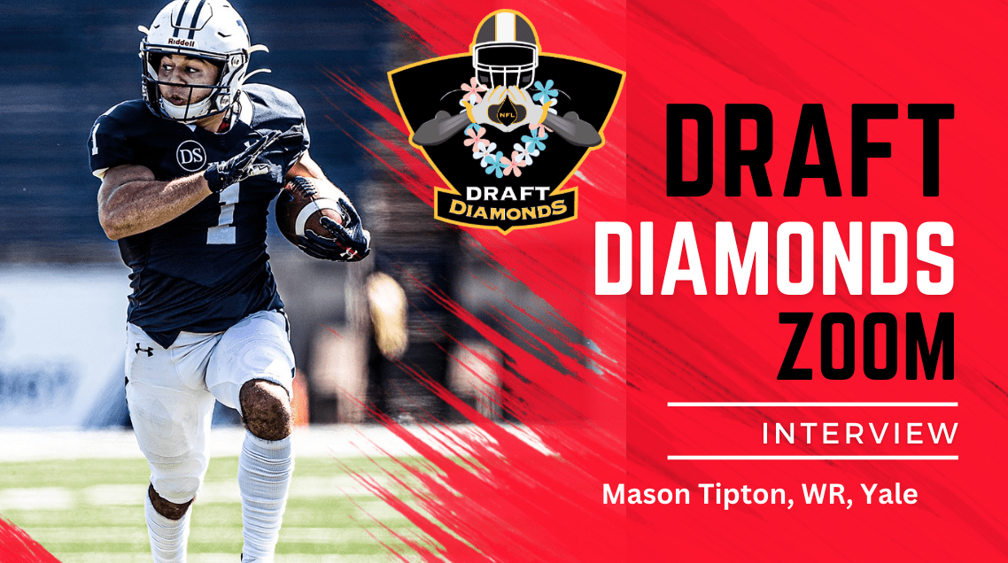 Yale star wide receiver Mason Tipton is one of the best small school sleepers in the entire 2024 NFL Draft. He was a Combine snub and a terrific player in the Ivy League. Tipton recently sat down with NFL Draft Diamonds scout Jimmy Williams for this exclusive Zoom Interview. Check it out and make sure you hit the like and subscribe buttons below.