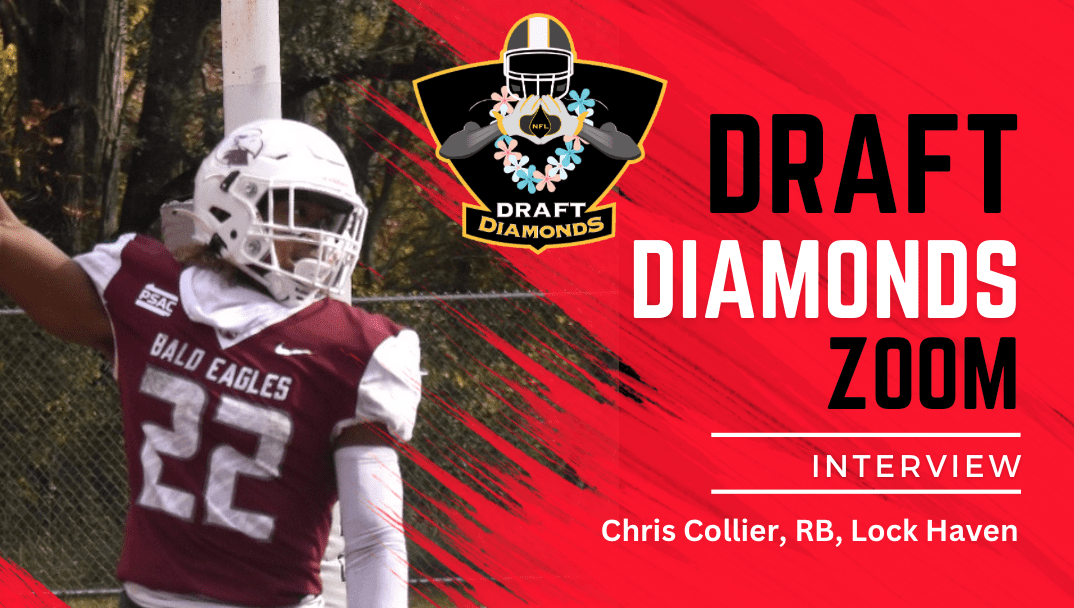 Lock Haven running back Chris Collier is one of the more elusive running backs in the 2024 NFL Draft. Collier recently sat down with NFL Draft Diamonds lead scout Jimmy Williams for this exclusive Zoom Interview. Make sure you check it out and hit the like and subscribe buttons below.