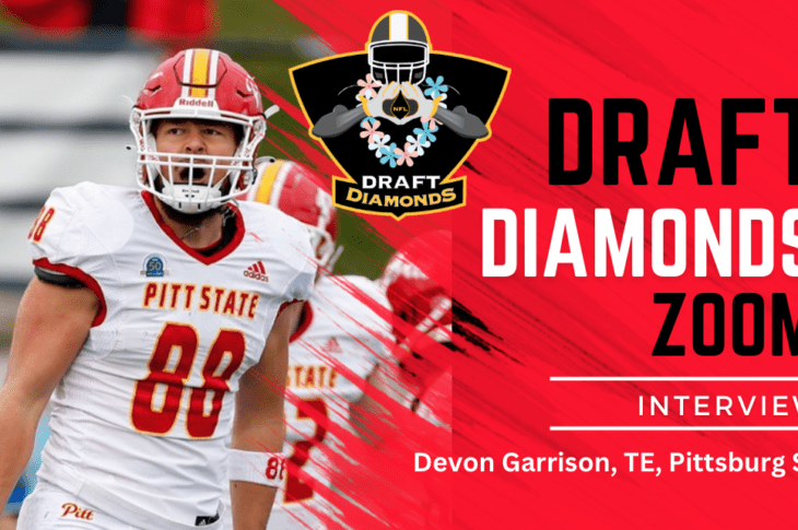 Pittsburg State tight end Devon Garrison is a sleeper in the 2024 NFL Draft. Garrison has athleticism and soft hands. He recently sat down with NFL Draft Diamonds lead scout Jimmy Williams for this exclusive Zoom interview. Make sure you hit the like and subscribe button below.