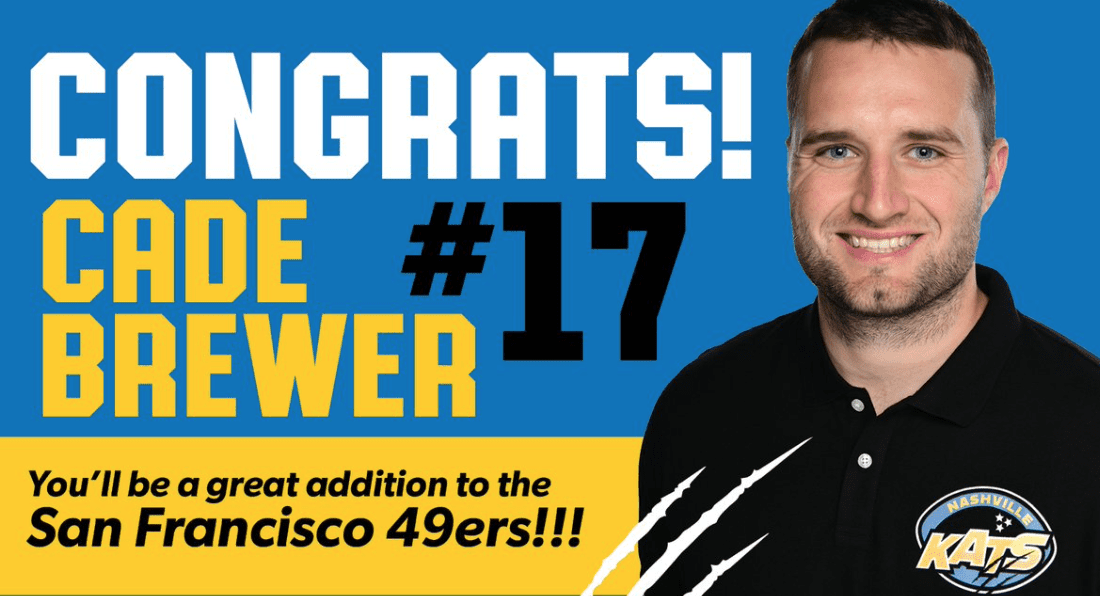 Second Arena Football player this week signed to an NFL roster | Cade Brewer signs with 49ers