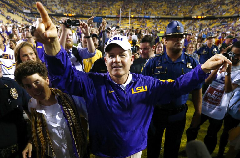 Former LSU head coach Les Miles is suing LSU for messing with his name and reputation