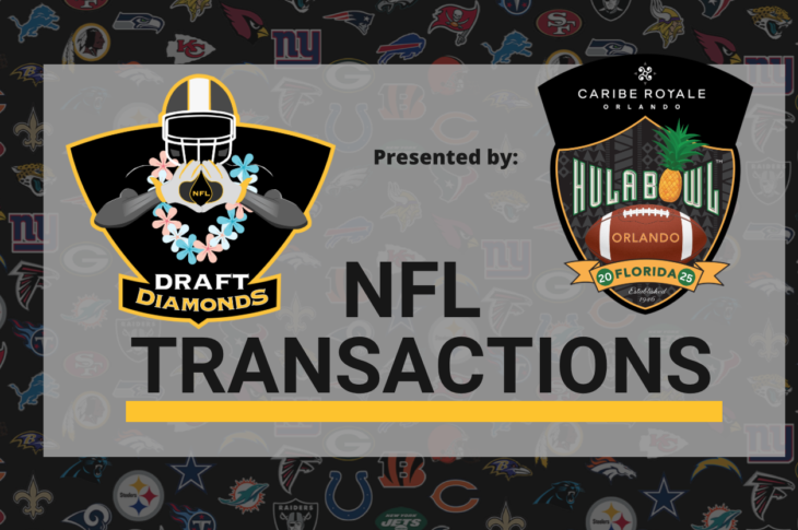 Today's NFL Transactions around the NFL are presented by The 2025 Caribe Royale Orlando Hula Bowl which will take place on Saturday, January 11th, 2025, at the UCF FBC Mortgage Stadium in Orlando, Florida.
