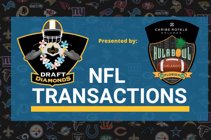 Today's NFL Transactions around the NFL are presented by The 2025 Caribe Royale Orlando Hula Bowl which will take place on Saturday, January 11th, 2025, at the UCF FBC Mortgage Stadium in Orlando, Florida.