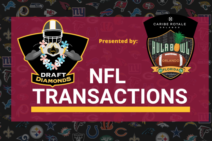 Today's NFL Transactions around the NFL are presented by The 2025 Caribe Royale Orlando Hula Bowl which will take place on Saturday, January 11th, 2025, at the UCF FBC Mortgage Stadium in Orlando, Florida.