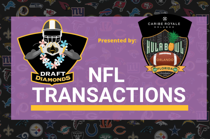 Today's NFL Transactions around the NFL are presented by The 2025 Caribe Royale Orlando Hula Bowl which will take place on Saturday, January 11th, 2025, at the UCF FBC Mortgage Stadium in Orlando, Florida.