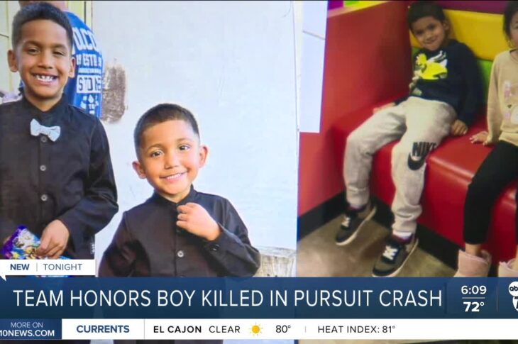 A youth football organization is remembering one of their players who was killed in a hit-and-run pursuit crash last year. Malikai Orozco Romero was an 8-year-old Pop Warner football player with the San Diego Youth Aztecs. He wore number 37. At a ceremony across from the field where he played at Montgomery High School, Orozco Romero's number 37 jersey was framed and handed to his mother. Next year, the team will wear patches with his number.