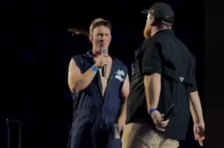 Fantasy Football Losers have to sing Walking in Memphis on stage at Luke Combs concert