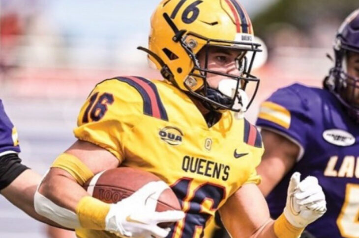 Learn about Nathan Falconi, the talented WR from Queen's University, who has a passion for football since childhood.