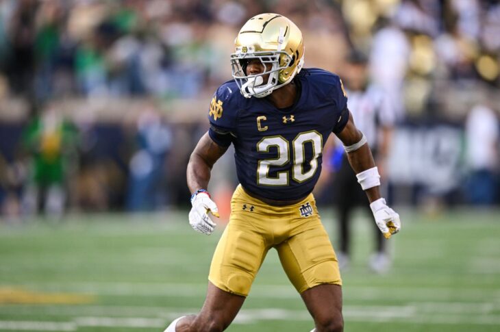 Explore the skills and stats of Benjamin Morrison, the Notre Dame cornerback known for his instincts and athleticism.
