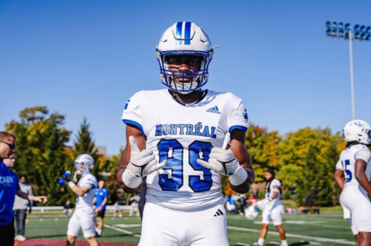 Meet Jeremiah Ojo, a standout athlete from Université de Montréal, who won the Vanier Cup in 2023 and aims for football greatness.