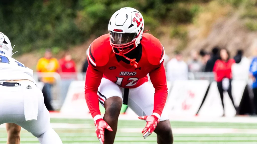 Meet Sam Cook, an OLB from Southeast Missouri State, standing tall at 6'4 with a passion for proving himself in the NFL.