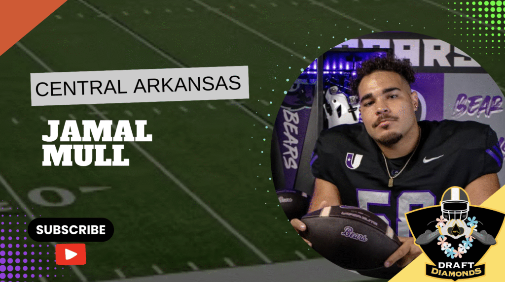 Jamal Mull is a veteran offensive lineman for Central Arkansas, entering his third season as a starter and his first at right tackle after spending most of his career at right guard. Initially recruited as an edge rusher, Mull made a successful transition to the offensive line, where he’s developed into a technically sound, intelligent player. He excels in the run game, combining solid fundamentals, physical toughness, and quick feet to consistently create movement at the point of attack.

With a lean, athletic build, Mull is well-suited for modern spread and up-tempo offenses that demand mobility and efficiency from their linemen. His versatility, strong work ethic, and high football IQ make him a key piece of the Central Arkansas front. As a consistent and dependable performer, Mull has positioned himself as a player to watch, with traits that could translate well to the next level.