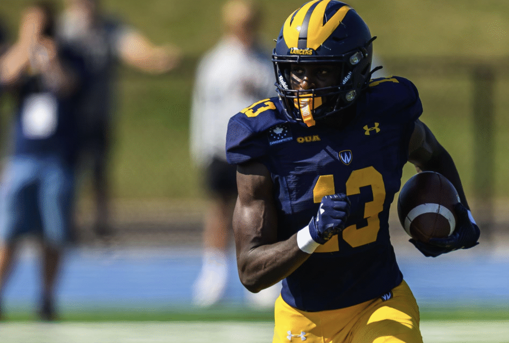 Meet Tyriq Quayson, a wide receiver prospect from the University of Windsor, showcasing impressive size and skills for the NFL Draft.