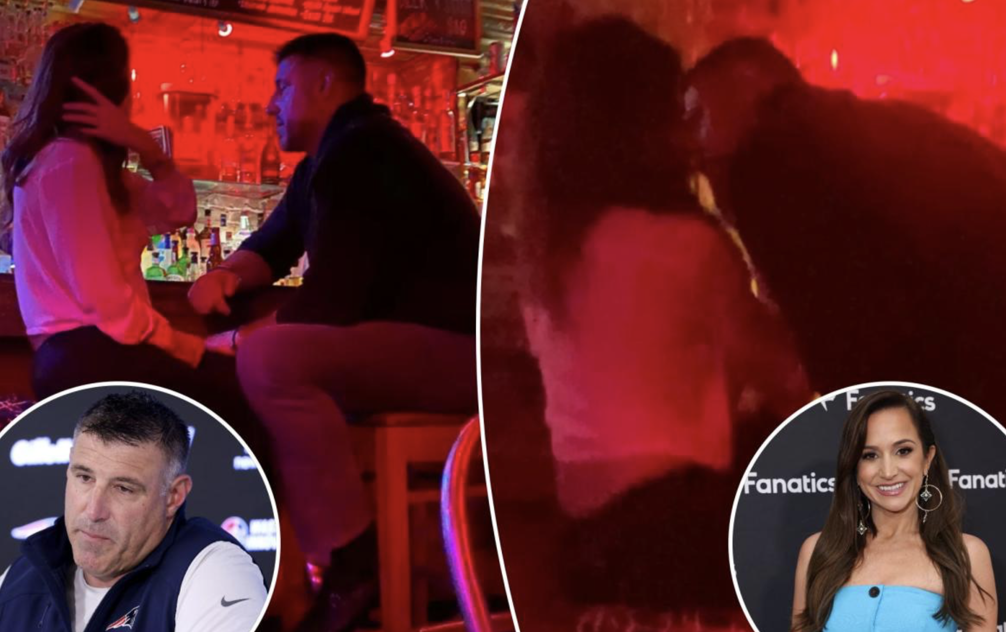 Patriots head coach Mike Vrabel caught kissing beat reporter Dianna Russini years ago