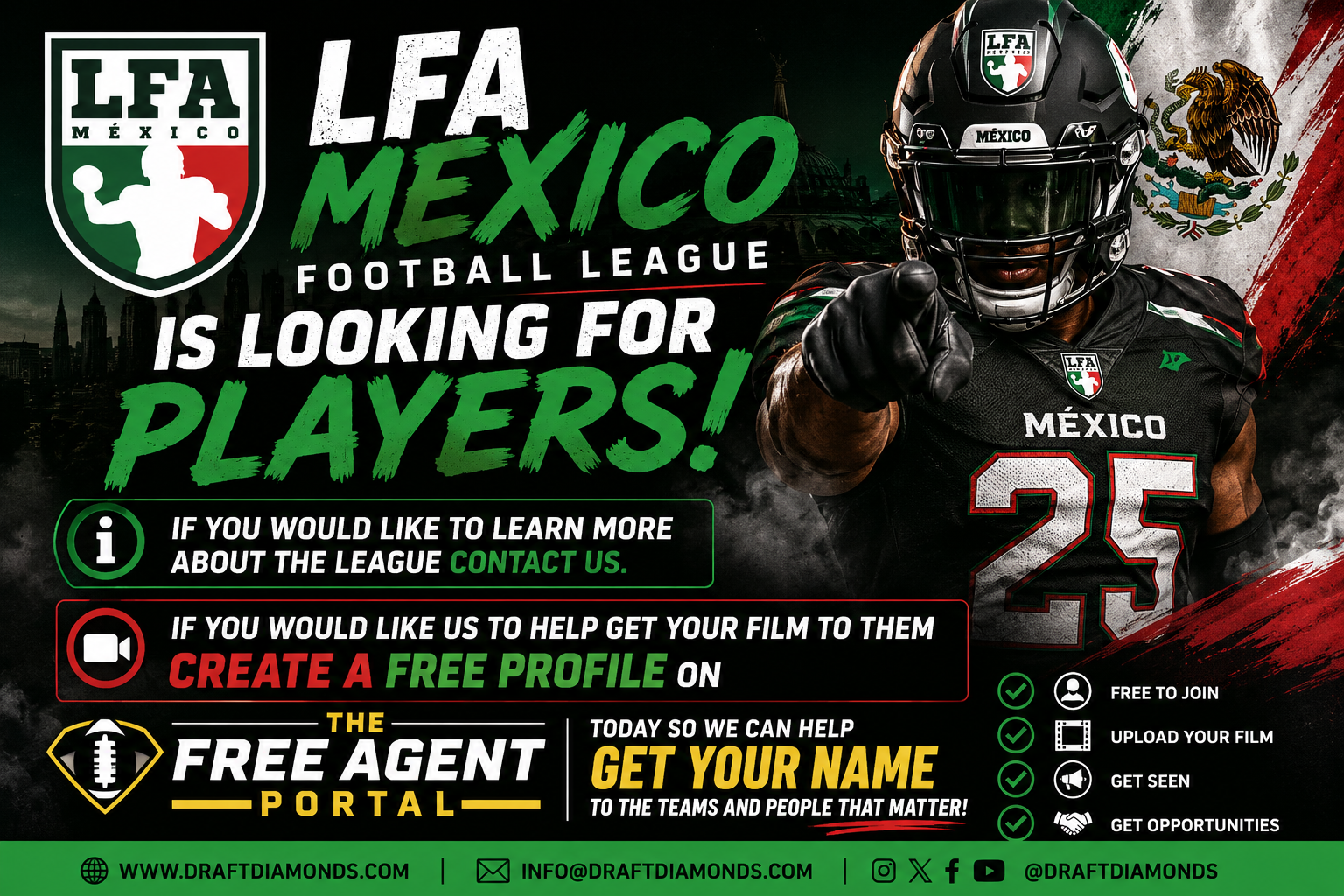 LFA Mexico Football League Is Looking for American Football Players