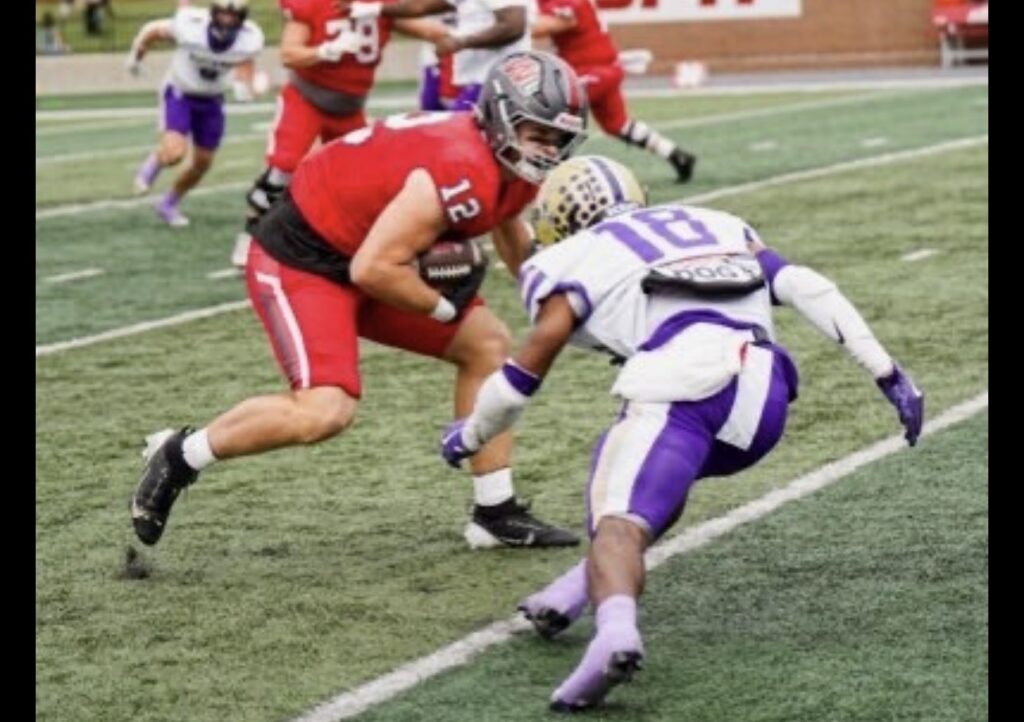 Get to know Simon Vinson, a talented TE from Indiana Wesleyan University, sharing his football journey and favorite moments.